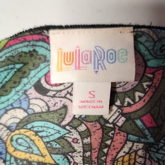 LuLaRoe Colorful Paisley Kimono with Black Trim - Picture 6 of 7